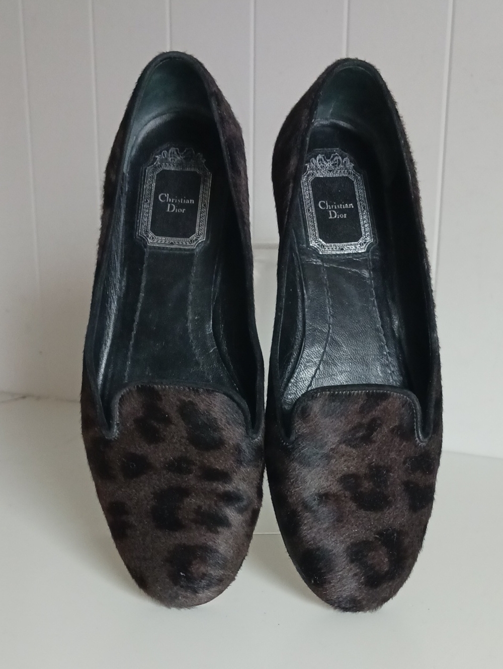 CHRISTIAN DIOR ANIMAL PRINT  PONY SHOES.